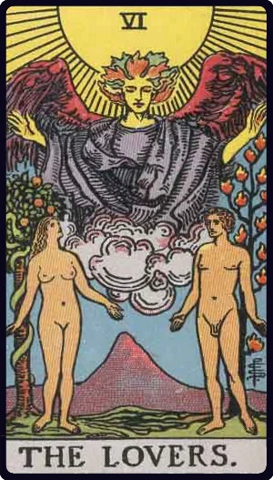 The Lovers tarot card - Deep connection, choices in love, soulmate energy