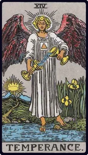 Temperance tarot card - Divine timing, balance, and harmonious union