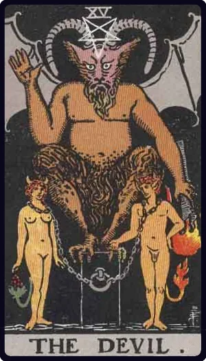 The Devil tarot card - Addiction, shadow aspects, bondage, unhealthy patterns