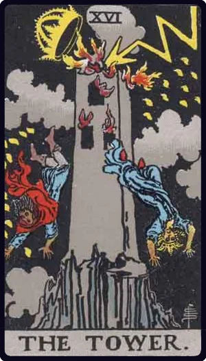 The Tower tarot card - Honest warning of sudden change and necessary destruction