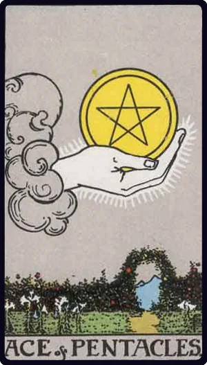 Ace of Pentacles tarot card - New opportunity, prosperity, financial growth