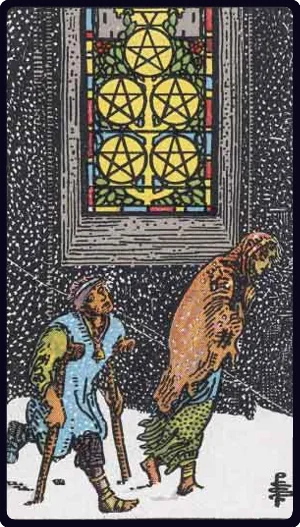 Five of Pentacles tarot card