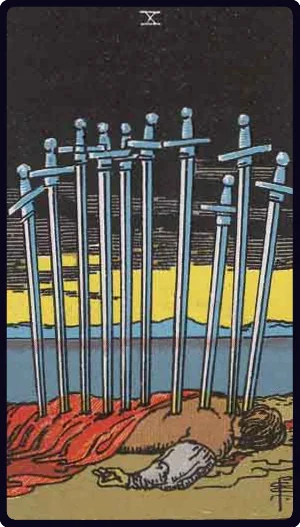 Ten of Swords tarot card